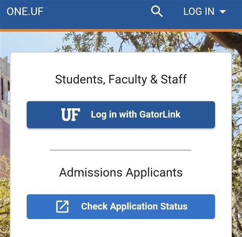 Uf admission portal. University of Florida Office of Admissions 201 Criser Hall – P.O. Box 114000 Gainesville, FL 32611-4000. Step 6: Check Application Status. Applicants can view the status of their application within 48 hours of submission by logging into the CollegeNet admissions portal. Please note, documents that have been received but not yet verified by ... 