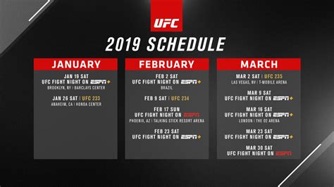 Ufc Schedule Add To Calendar