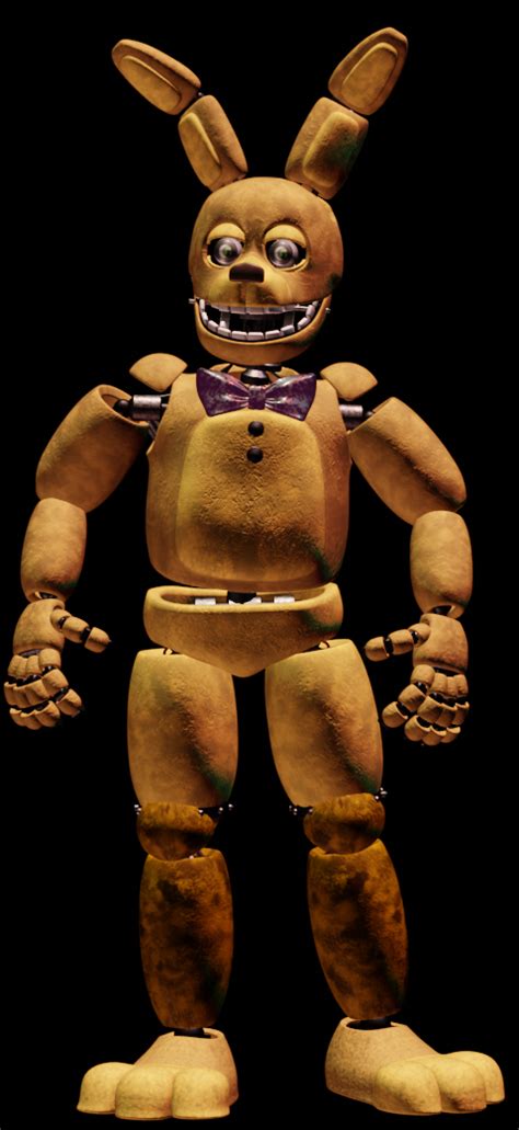 Ufmp springbonnie. Springtrap's rig has the Extras pose and T-pose options in the Pose library if you wanna use those. If you don't know how to use the pose library, search for a tutorial. I'm sure you'll figure it out, you're smart fellas. Original model by , and T.M. Blender 2.8+ cycles/eevee port by me. 