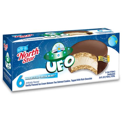 Ufo ice cream. UFO is an old ice cream and cookie treat, a knockoff of the IT'S-IT from San Francisco, and was unavailable for years until the brand was ... 