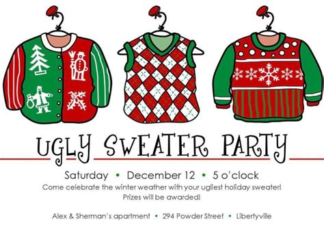 Ugly Christmas Sweater Party Templates Free The Human Tower