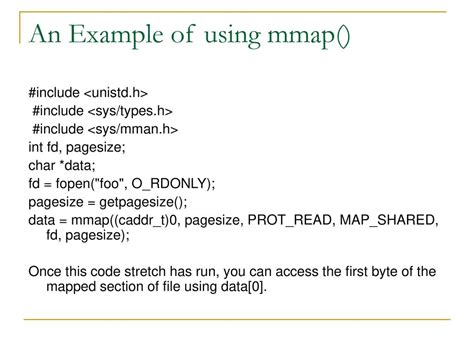 Uio mmap example. h> #include <errno. rst The parameter offset of the mmap() call has a s...