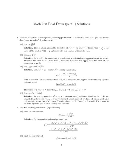 Uiuc Math 220 Final