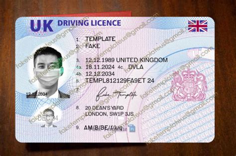 Uk Driver License Template Updated Version Fake Template