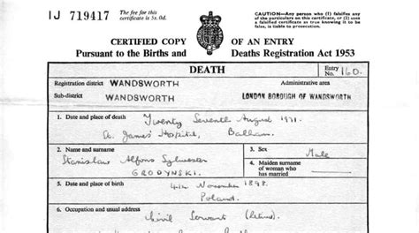 Uk death register.  As The Correct an original registration with the regis...