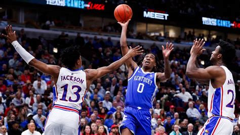Check out these highlights as the Kansas City Jayhawks hold off the Kentucky Wildcats, 77-68, and snap their three-game losing streak, which was tied for the.... 