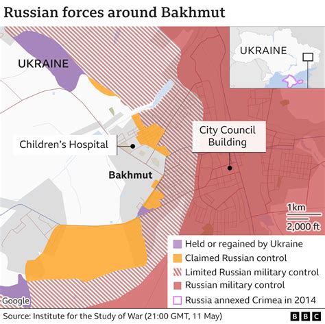 Ukraine says it has made gains near key city of Bakhmut