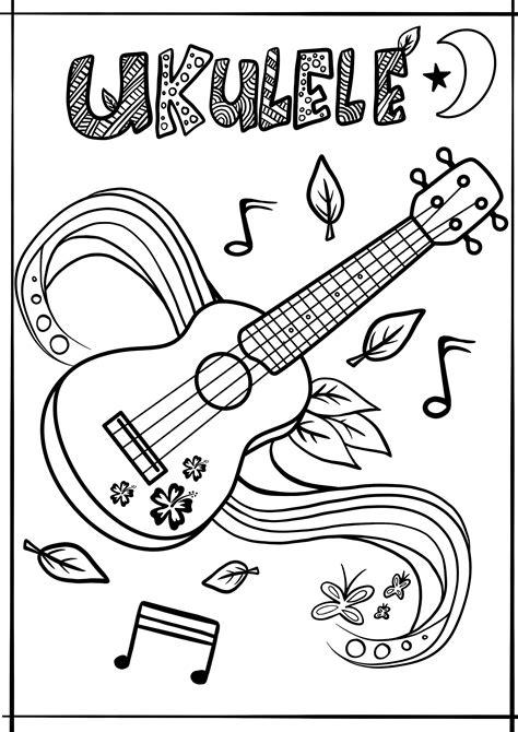Ukulele Sheet Coloring Pages