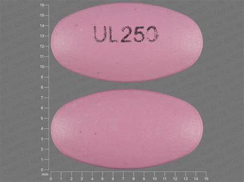 Ul 250 pink pill. Pill Identifier results for "UL 5 5". Search by imprint, shape, color or drug name. ... 250 mg Imprint UL 250 Color Pink Shape Oval View details. 1 / 3. ULTRAM 06 59. 