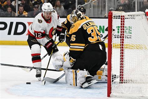 Ullmark’s 40 saves carries Bruins past Senators, 2-1