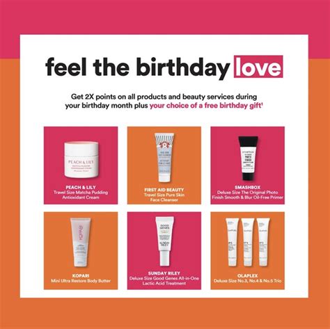  Get The Gift. Use the coupon code in your birthday email or the Ulta Beauty app to claim your free gift at checkout. Add the gift to your basket. A retail of $12 will show in your basket. Once your coupon is applied to bag your gift will turn free. Failure to apply the coupon code will result in $12 charge. Disclaimers. May not be available in ... . 