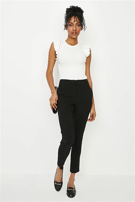 Ultra High Waisted Tailored Skinny Trousers boohoo