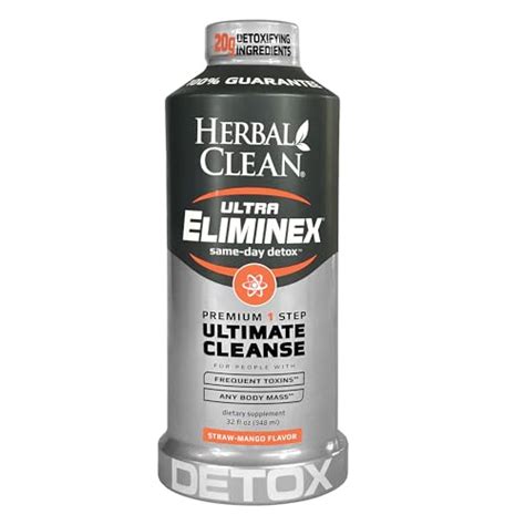 the Ultimate Maximum Strength of Ultra Eliminex. This elite detox formula provides Herbal Clean's strongest blend of herbal technology to flush through your body and assist with cleansing the highest toxin levels. Ultra Eliminex is the absolute authority of today's body cleansers and provides a guarantee of reliability for your vital .... 