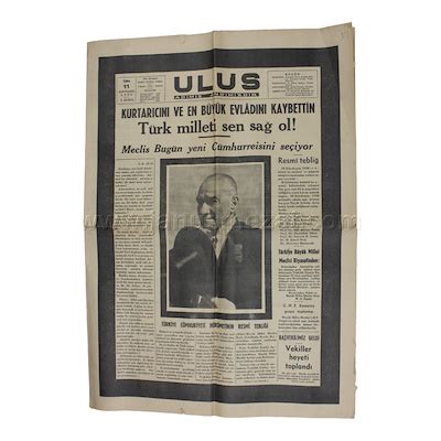 Ulus Gazetesi, 11 Sonteşrin (Kasım) 1938, Janus Mezat. 
