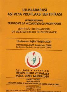 Uluslararası aşı sertifikası