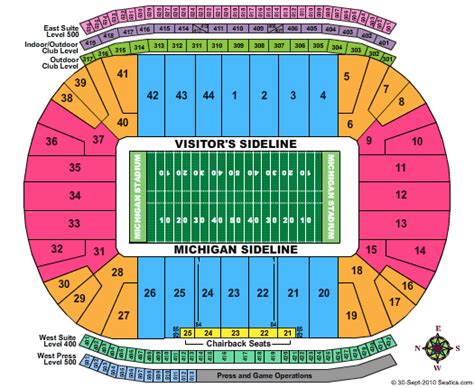 Each section has a varying amount of rows and seats. Find a section to see row and/or seat numbers. Michigan Stadium Seating. Best seats at Michigan Stadium tips, seat …