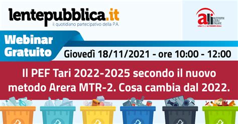 Un webinar gratuito sulle novità MTR-2 e PEF Tari 2024-2025