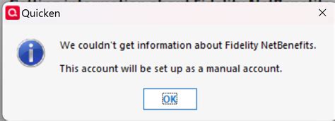 Unable to download Fidelity NetBenefits - Quicken