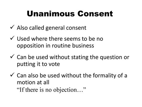 Unanimous Consent
