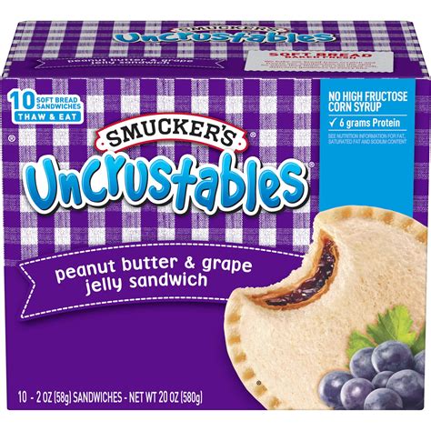Uncrustables flavors. Peanut Butter: Peanuts, Sugar, Contains 2% Or Less Of: Molasses, Fully Hydrogenated Vegetable Oils (rapeseed And Soybean), Mono And Diglycerides, Salt. Honey Spread: Sugar, Water, Honey, Pectin, … 