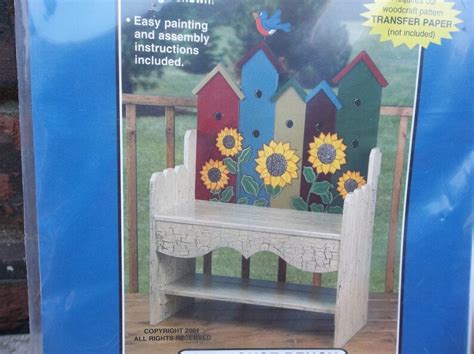 Uncut Patterns/full Size Woodcraft Patterns/birdhouse Bench Patterns