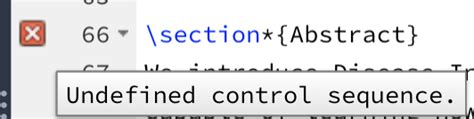 Undefined control sequence in sections and subsections