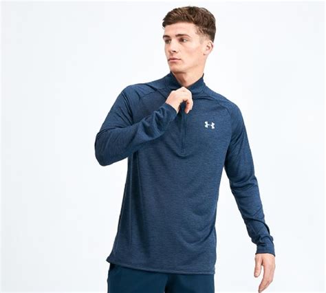 Under Armour Tech Quarter Zip T-Shirt Navy Footasylum