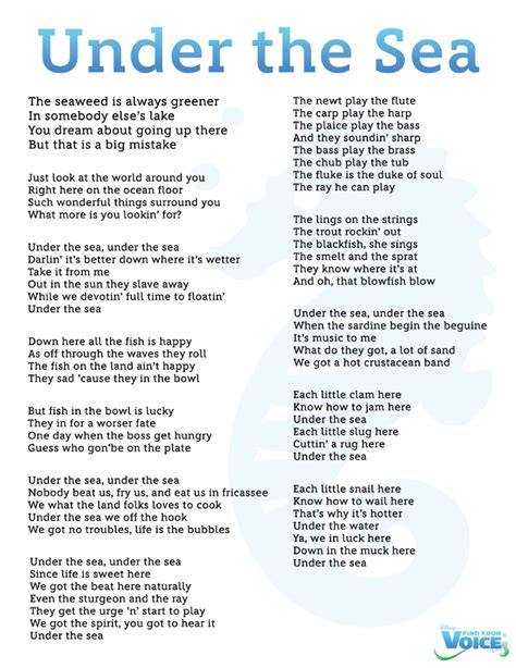 Under the sea lyrics. Things To Know About Under the sea lyrics. 