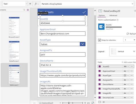 Understand dataform layout for canvas apps PowerApps Microsoft Docs