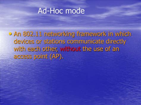 Understanding Ad Hoc Mode in Networking