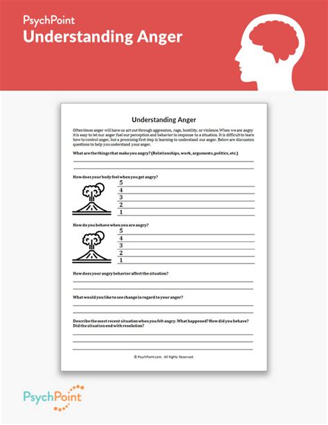 Understanding Anger Worksheet PsychPoint