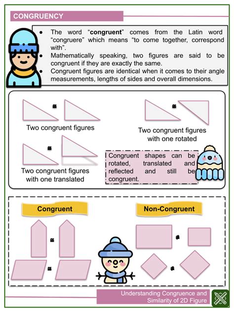 Understanding Congruence and Similarity of 2D Figures Math Worksheets