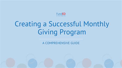 Understanding Monthly Giving