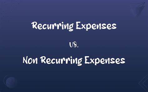 Understanding Recurring Expenses vs. Non …