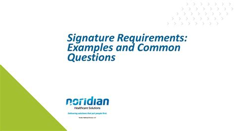 Understanding Signature Requirements