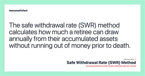 Understanding The Safe Withdrawal Rate SWR Method 
