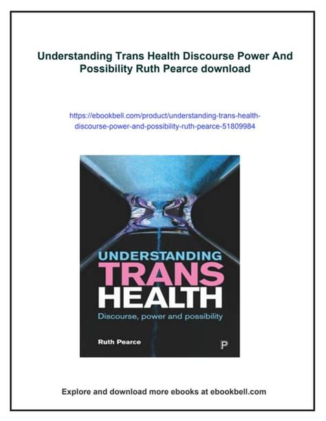 Understanding Trans Health Discourse Power And Possibility