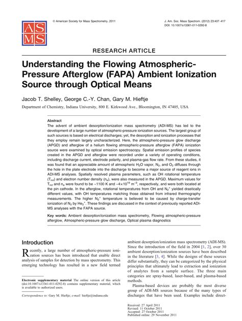 Understanding the flowing atmospheric-pressure afterglow (FAPA …