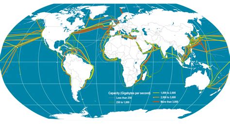 Underwater cable map. Return to the map. TeleGeography's comprehensive and regularly updated interactive map of the world's major submarine cable systems and landing stations. 