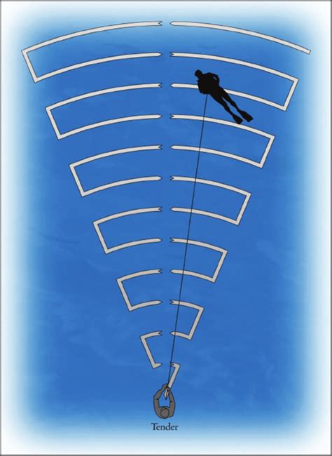 Underwater search patterns.  The main problem for any underwater search is that visibilit...