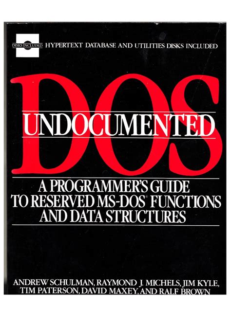 Undocumented dos a programmers guide to reserved ms dos functions and data structures book and disk andrew. - Canon powershot a1100 is camera user guide.