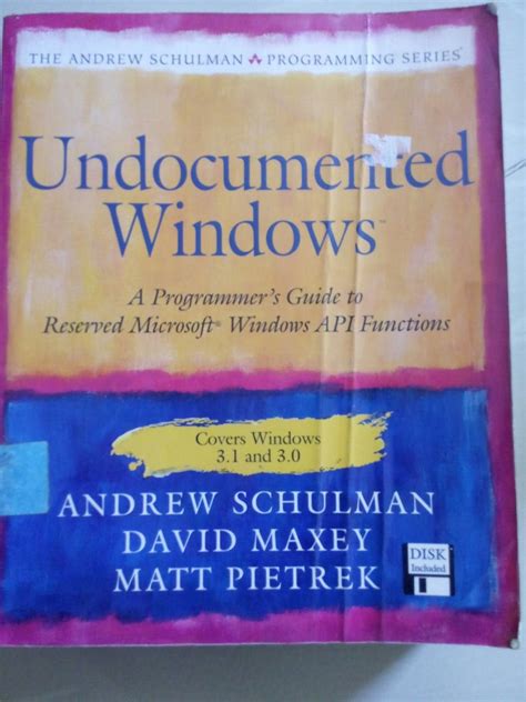 Undocumented windows a programmers guide to reserved microsoft windows api functions the andrew schulman programming. - Ditch witch 1020 manuale di servizio.