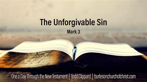 Unforgivable sins in the bible. Answer. The concept of “blasphemy against the Spirit” is mentioned in Mark 3:22–30 and Matthew 12:22–32. Jesus has just performed a miracle. A demon-possessed man was brought to Jesus, and the Lord cast the demon out, healing the man of blindness and muteness. The eyewitnesses to this exorcism began to wonder if Jesus was indeed … 