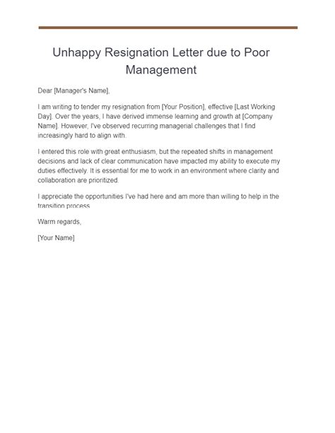 Unhappy resignation letter due to poor management. 11 subscribers in the resignationletter community. EditaPaper.com. Business, Economics, and Finance 