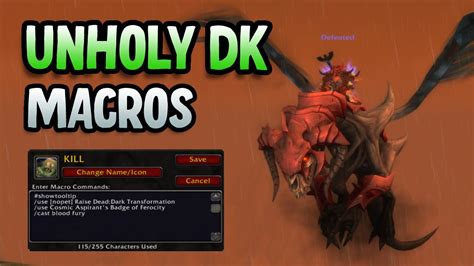 Unholy death knight macros. May 28, 2023 ... Hi guys, today I'm bringing you the 10.1 Unholy Death Knight beginner guide. I'll cover all the rotational aspects of the class for players ... 