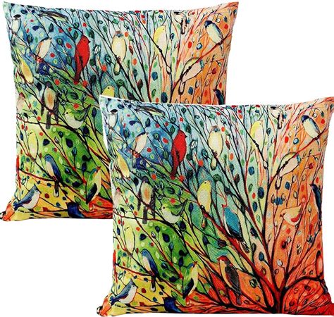 Unibedding Birds Pillow Covers 18X18 Set of 2 Outdoor Birds