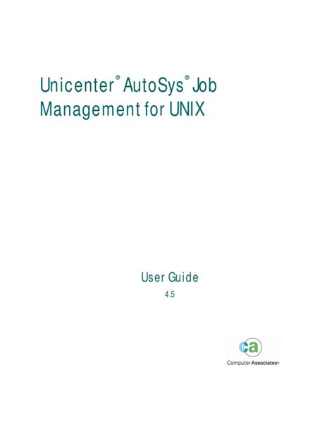 Unicenter autosys job management reference guide. - A guide to the automation body of knowledge 2nd edition.
