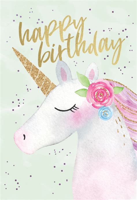 Unicorn Birthday Cards Printable