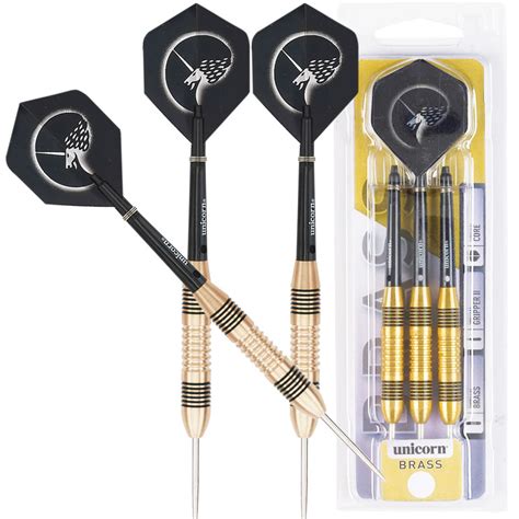 Unicorn Core Plus Gold/Black 100% Brass Dart Set, Steel Tip ... - eBay