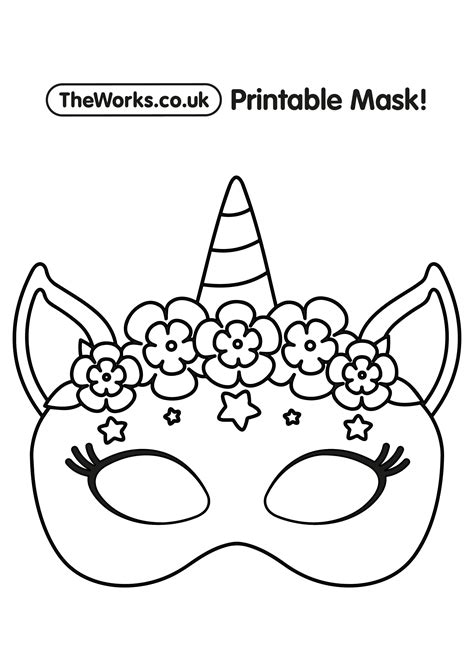 Unicorn Mask Coloring Pages